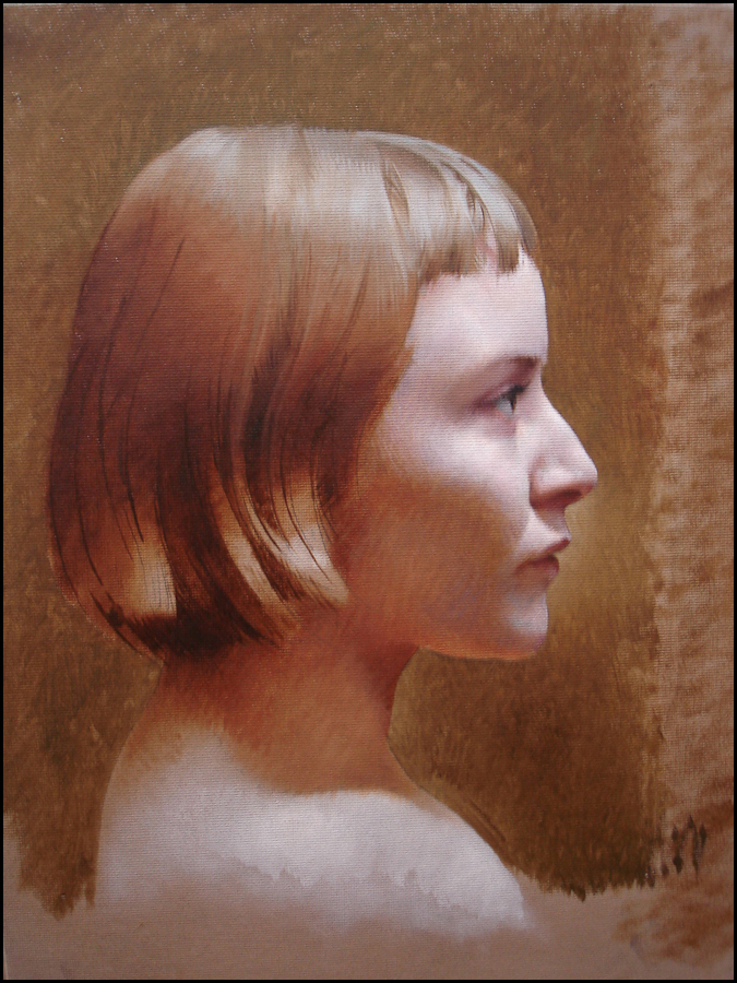 Study For Portrait of Anja, oil on canvas, 9x12 inches