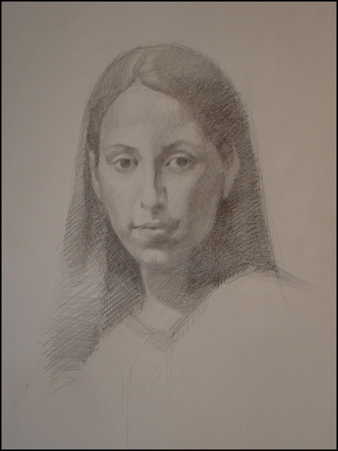 Portrait Sketch, graphite pencil on paper, 9x12 inches